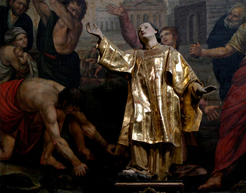 Saint martyr, statue et peinture © Norbert Pousseur Saint martyr, statue et peinture © Norbert Pousseur