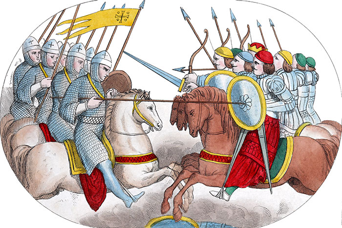 Une des batailles des Croisades, dessin de Massard - reproduction © Norbert Pousseur